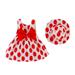 Pimfylm Going Out Dresses For Toddler Toddler Girls Linen Dress Ruffle Sleeveless Tie Back Kid Baby Casual Dresses 2023 Red 2-3 Years