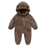 Baby Fleece Winter Coat Newborn Baby Fleece Footie Snowsuit Winter Bunting Onesie Cartoon Warm Hooded Romper Jumpsuit Outfits For Girls Boys