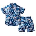 Boys Tropical Print Shirt Beach Pants Children S Clothing Seaside Travel Children S Set Summer Clothes