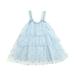 Pimfylm Pretty Garden Dresses Toddler Baby Girl Summer Cotton Linen White Dresses Bow Straps Sleeveless with Pockets Little Girls Beach Sundress purified cotton Blue 5-6 Years