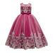 Pimfylm Toddler Summer Dresses Baby Girls Summer Dress Chiffon Princess Tutu Dress Floral Beachwear Suspender Sundress Skirt Little Girl Clothes 2023 Hot Pink 120