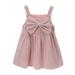 Pimfylm Going Out Dresses For Toddler Toddler Girl Ruffled Sleeve Dress Cotton Linen Halter Sleeveless Kid Casual Summer Sundress 2023 Pink 4-5Years