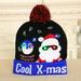 LED Knitted Christmas Hat Beanie Light Up Illuminate Warm Hat For Kids Adults Red Elk