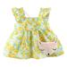 Pimfylm Beach Dresses For Baby Girl Baby Girl Princess Dress Bowknot Sequins Dresses purified cotton Yellow 2-3 Years