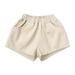 Pimfylm Cargo Shorts For Toddler Baby Boys Toddler Solid French Terry Shorts Beige 1-2 Years