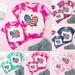 Lovskoo 2024 Mom And Daughter Matching Outfits Kids Boys Girls Short Sleeve T-Shirt Toddler Parent-Child Summer 4th of July Fashion Independence Day Mother S Day Wear Kid Pink 3-4 Years