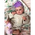 kgniess me Reborn Baby Girl Reborn Baby Doll Like Real Baby 20 Inch Soft Fabric Body Doll Lifelike Baby Dolls Eyes Open (Purple)