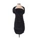 Jump Apparel Cocktail Dress - Bodycon Open Neckline Short sleeves: Black Print Dresses - New - Women's Size 3
