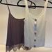 American Eagle Outfitters Tops | American Eagle Sz M - 2 Items Cami And Tank | Color: Cream/Purple | Size: M