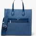 Michael Kors Bags | Michael Kors Kempner Large Logo Jacquard Tote Bag Heritage Blue New Sealed | Color: Blue | Size: Large