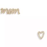 Kate Spade Jewelry | Kate Spade Love You, Mom Boxed Pav Asymmetrical Studs | Color: Gold | Size: Os