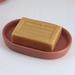 Evideco Smooth Elegant Stoneware Soap Dish Cup Stone, Wood in Red | 1 H x 5 W x 3.1 D in | Wayfair 64108125