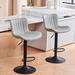 Ebern Designs Denan Swivel Adjustable Height Bar Stools, Faux Leather Modern Barstools | 18.9 W x 16.3 D in | Wayfair