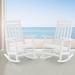 Latitude Run® Drenda Rocking Chair Outdoor Chair Plastic Single Rocking Chairs All-Weather Resin Lounge Chair for Patio Plastic in White | Wayfair