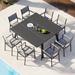 Hokku Designs Aalaiyah Rectangular 8 - Person 57.09" Long Aluminum Outdoor Dining Set Metal in Black | 57.09 W x 57.09 D in | Wayfair
