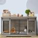 Tucker Murphy Pet™ Dog Crate Furniture Large Breed Tv Stand w/ 2 Sliding Doors, 60.6"w*22.8"d*33.9"h, in Gray | 33.9 H x 60.6 W x 22.8 D in | Wayfair