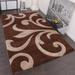 Brown 91 x 63 x 0.47 in Area Rug - Winston Porter Kaytor Abstract Machine Woven Polypropylene Area Rug | 91 H x 63 W x 0.47 D in | Wayfair