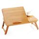 Skecten - Table pour ordinateur portable avec tiroir 100% bambou - table pliante de lit, bureau