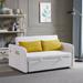 Modern Twin Size Sofa Bed Fabric Sleeper Sofa, Put-out Sofa bed with 2 Pillows, USB charge and Storage Pocket for Living room