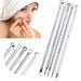 Blackhead Remover 4PCS Stainless Facial Acne Spot Pimple Remover Extractor Tool Comedone Acne Removal Kit (Silver)