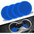 Car Cup Holder Coaster PVC Car Coaster 4 Pack Universal Auto Anti Slip Cup Holder Insert Coaster Car Interior Accessories - Deep Blue