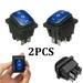 Ruibeauty 2Pcs 6 Pin 3 Position Car Boat On-Off-On Rocker Switch Dpdt 16A 250V Ac Blue Led