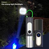 LED Flashlight Rechargeable High Lumens 4 Modes Tactical Flashlight Super Bright Small LED Flashlight Zoomable Handy Light with Lamp Shade for Camping Outdoors