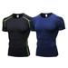 2 Pack Men s Cool Dry Short Sleeve Compression Shirts Sports Baselayer T-Shirts Tops Athletic Workout Shirt - S