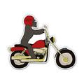 Dog Biker Motorcycle Funny - 3 Vinyl Sticker - For Car Laptop I-Pad Phone Helmet Hard Hat - Waterproof Decal