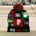 LED Knitted Christmas Hat Beanie Light Up Illuminate Warm Hat For Kids Adults Red Elk