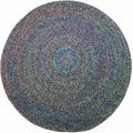 Rhody Rug SO95R096X096 Sophia 8 ft. Multicolor Indoor-Outdoor Round Braided Rug Denim Blue