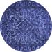 Ahgly Company Indoor Round Persian Blue Traditional Area Rugs 8 Round