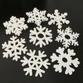50Pcs White Wood Snowflakes Christmas Decoration For Home Xmas Tree Ornaments Pendants Hanging New Year Decorations