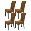 Dining Room Chair Covers Set of 4 Brown Stretch Slipcovers Parsons Chairs Covers Kitchen Chair Covers