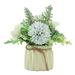 Simulation hydrangea bouquet small ceramic vase decorative dining table home party office - green