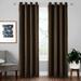 UKAP 1-Piece Grommet Room Darkening Curtain Thermal Insulated Blackout Window Curtain Eyelet Ring Top Window Drapes For Bedroom Living Room Dark Brown W:42 xL:63