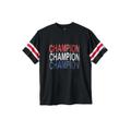 Men's Big & Tall Champion® Football Inspired Tee by Champion in Black (Size 2XLT)