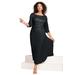 Plus Size Women's Lace Popover Dress by Roaman's in Black (Size 44 W)