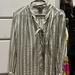 Zara Tops | Gorgeous Striped Silky Blouse Size S | Color: Blue/Gray | Size: S