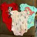 Disney One Pieces | Disney Princess Baby Girl Bodysuits, 3-Pack Sz 0-3m | Color: Pink/Red | Size: 0-3mb