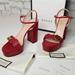 Gucci Shoes | Gucci Blood Red Gg Heel Shoes | Color: Red | Size: 39.5 Eur Or 8.5-9 Usa