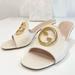 Gucci Shoes | Gucci Blondie Slide Mule Sandals | Color: Gold/White | Size: 36eu