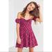 Urban Outfitters Dresses | Kimchi Blue Sz S Melissa Off Shoulder Pink Floral Skater Dress Urban Outfitters | Color: Pink | Size: S