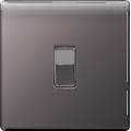 2 x Flatplate Screwless 10AX Plate Switch Intermediate Black Nickel