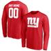 Men's Fanatics Branded Red New York Giants Team Authentic Logo Personalized Name & Number Long Sleeve T-Shirt