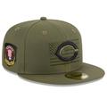 Men's New Era Green Cincinnati Reds 2023 Armed Forces Day On-Field 59FIFTY Fitted Hat