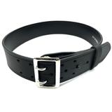 Perfect Fit 2.25in Fully Lined Sam Browne Leather Belt Plain Chrome Buckle Black 46 8000-CH-46