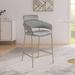 Meridian Furniture USA Yara Beige Counter Stool Upholstered/Velvet/Metal in Gray | 41 H x 21.5 W x 20.5 D in | Wayfair 550Grey-C