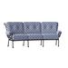 Woodard Terrace 114" Wide Patio Sofa w/ Cushions Metal in Blue/Black | 38 H x 114 W x 48 D in | Wayfair 790064-92-54A