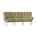Woodard Terrace 114" Wide Patio Sofa w/ Cushions Metal in Gray/Brown | 38 H x 114 W x 48 D in | Wayfair 790064-72-05Y